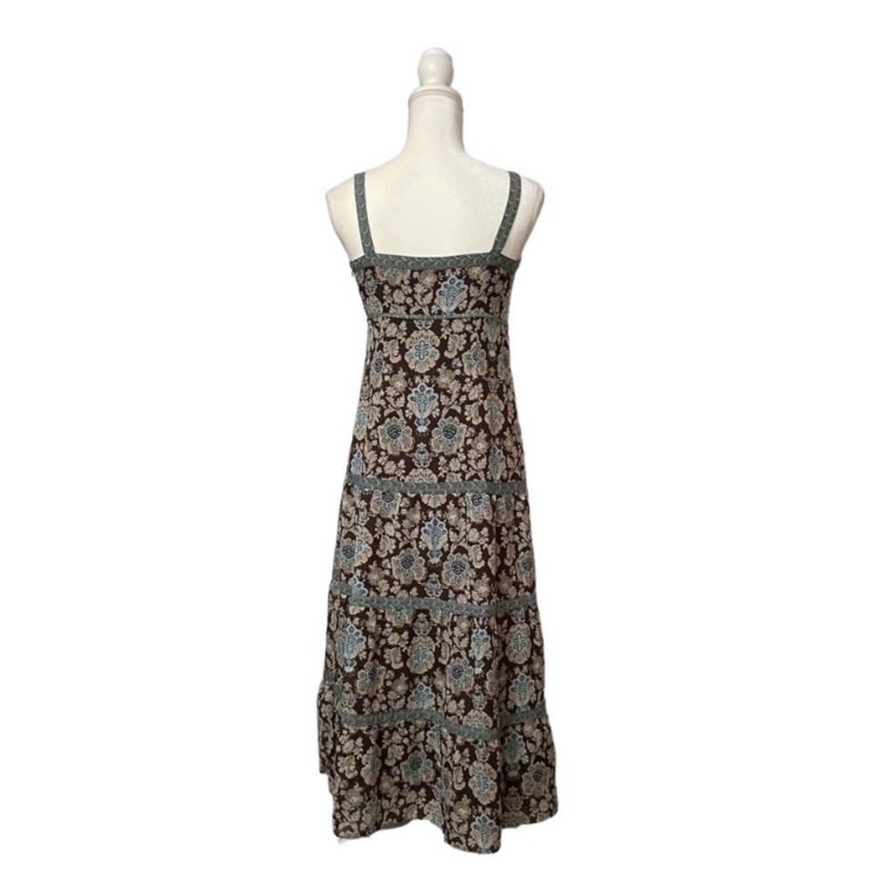 Ann Taylor LOFT Boho Floral Maxi Dress 0P | Brown Blue | Tiered Sundress | NWOT - Picture 12 of 12